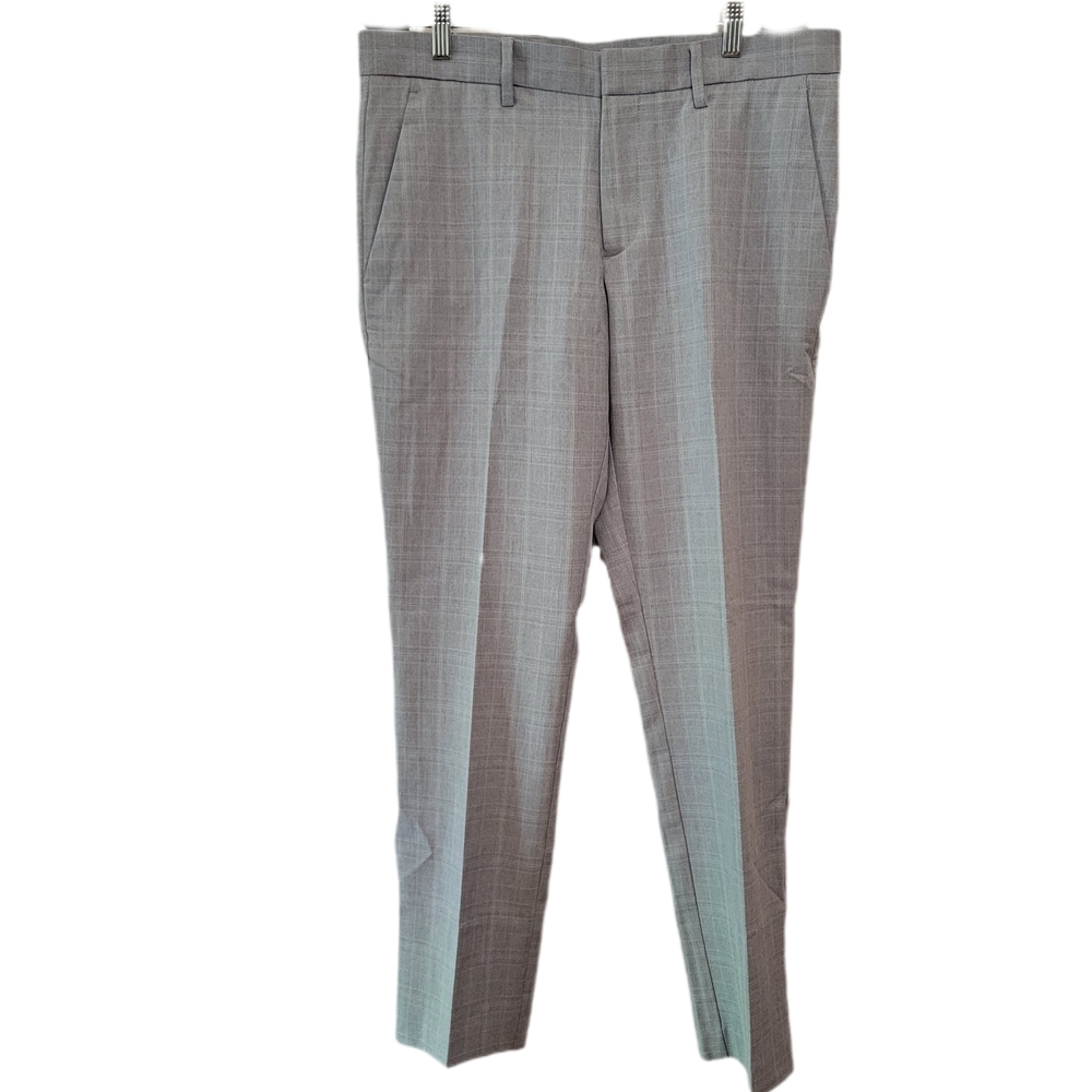 Perry Ellis Portfolio Men's Gray Plaid Dress Pant